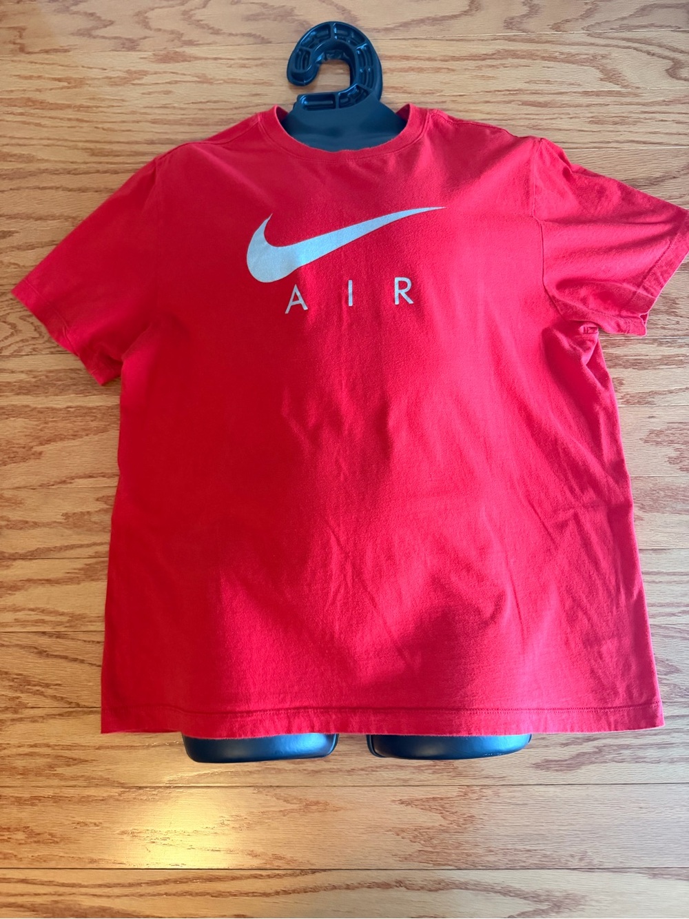 Nike Red Short-Sleeve Tee with Silver Swoosh and AIR Logo